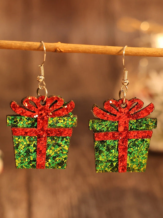 Sequin Gift Box PU Leather Earrings NicholesGifts