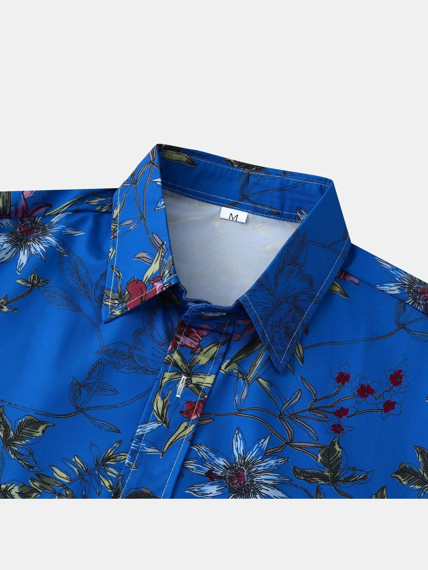 Men's Plus Size Floral Print Short Sleeve Button Down Casual Shirt Trendsi