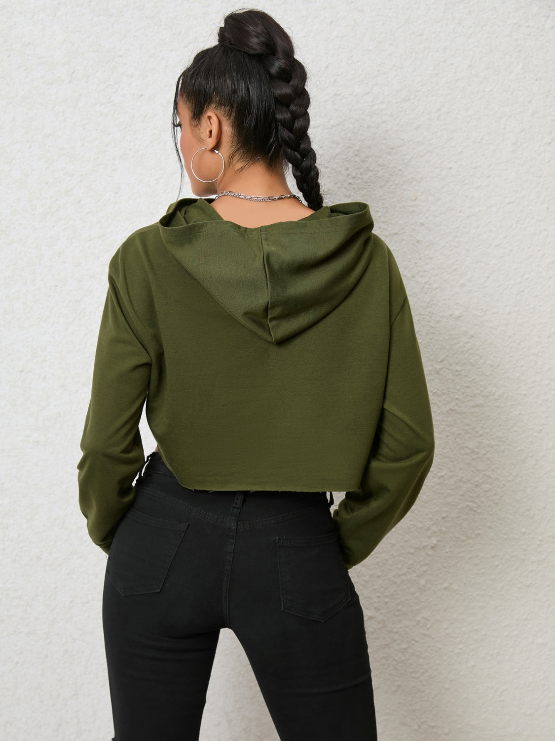 NicholesGifts Women Cutout Long Sleeve Hoodie NicholesGifts