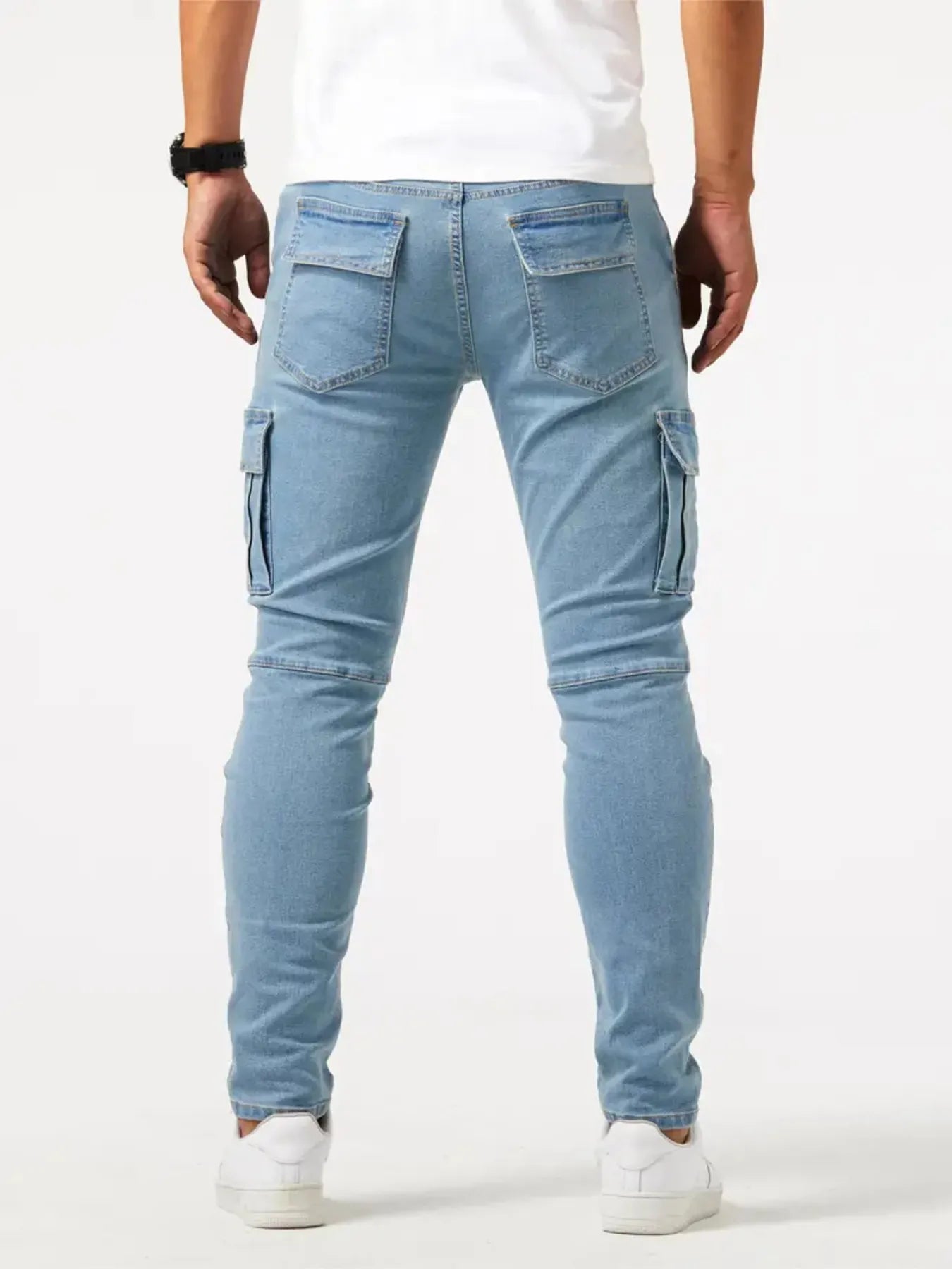 Men's Plus Size Skinny Cargo Jeans