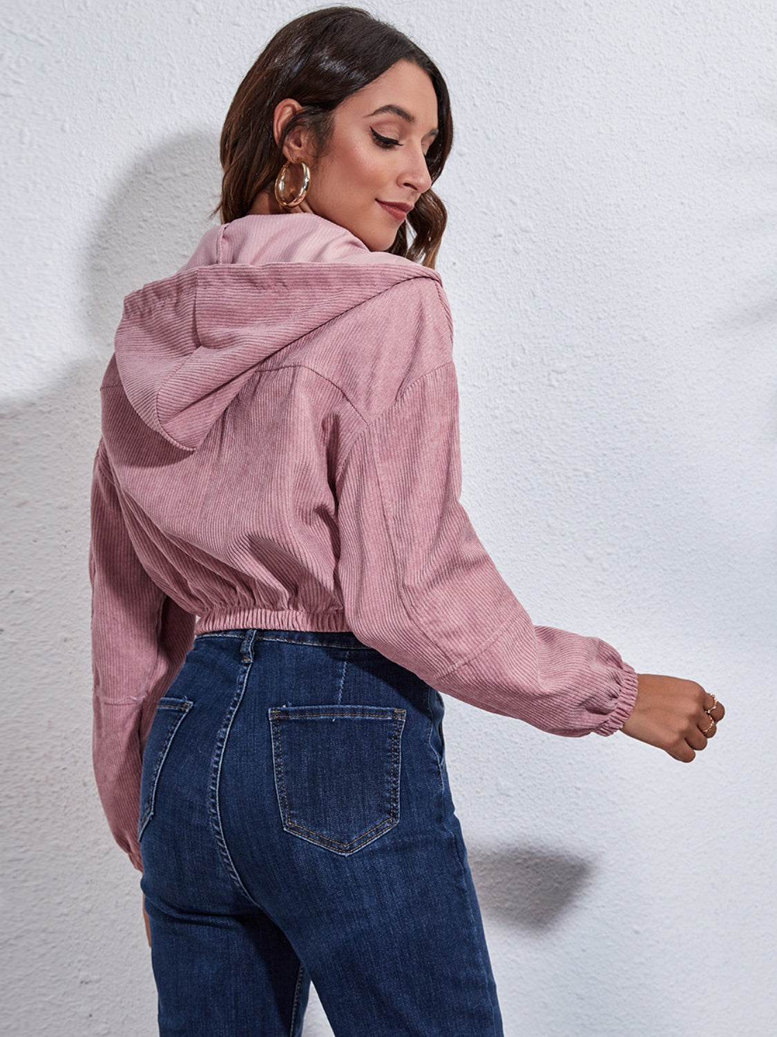 NicholesGifts Women Drawstring Hooded Zip Up Jacket with Pockets NicholesGifts