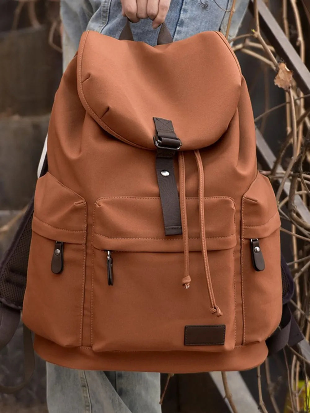 Multi Pockets Adjustable Strap Canvas Backpack Bag Trendsi
