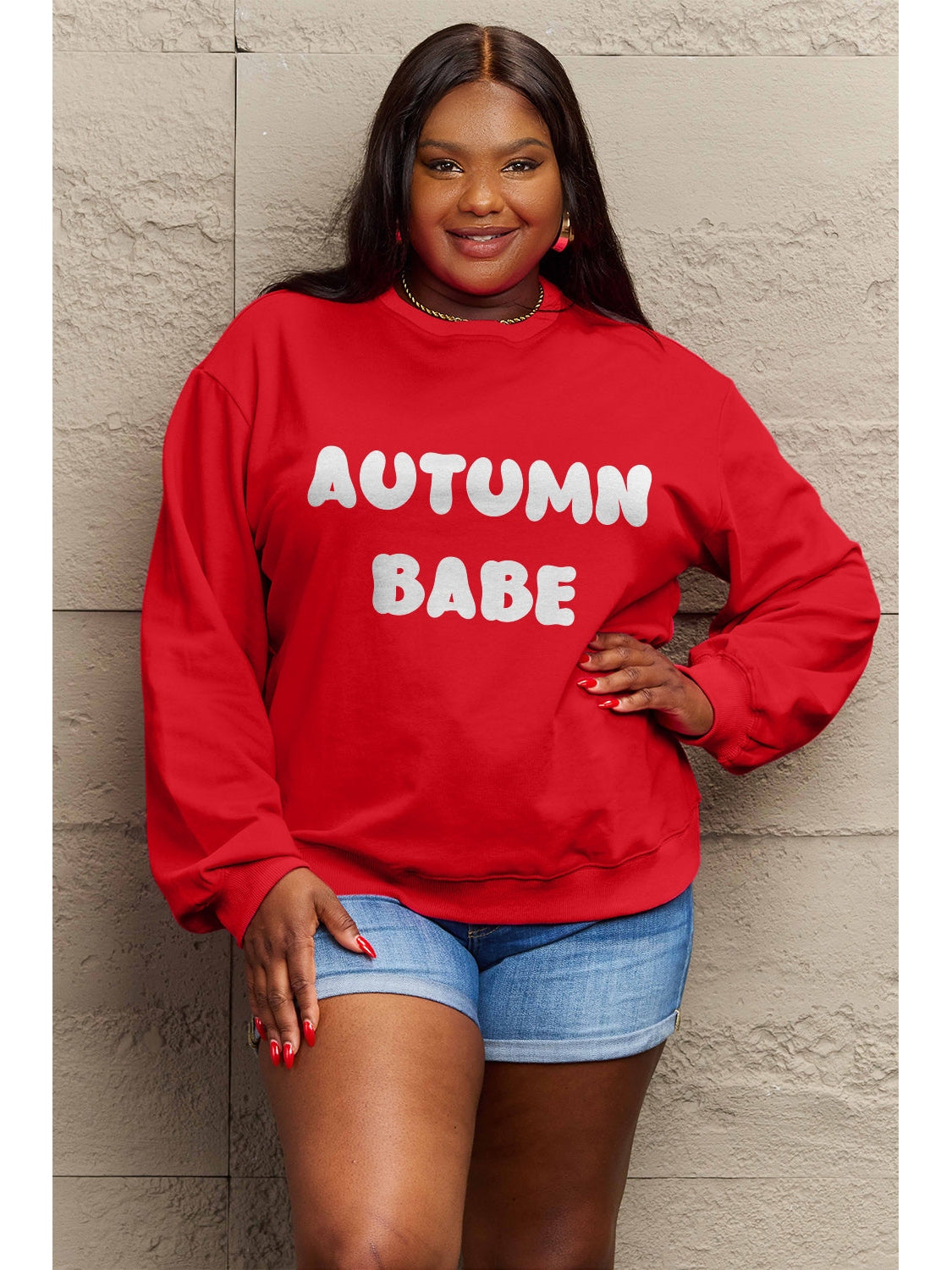 Simply Love Full Size AUTUMN BABE Graphic Sweatshirt NicholesGifts