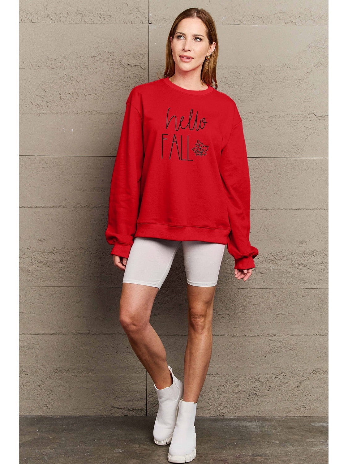 Simply Love Full Size HELLO FALL Graphic Sweatshirt NicholesGifts