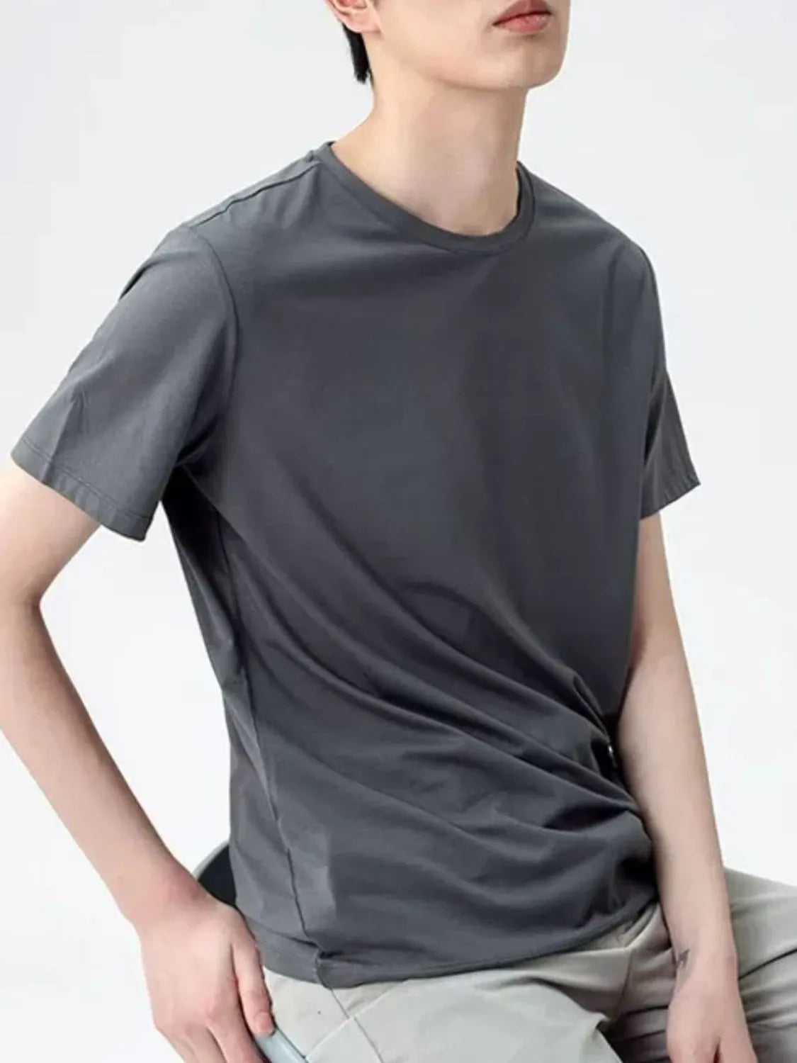 Men's Plus Size Round Neck Short Sleeve T-Shirt Trendsi