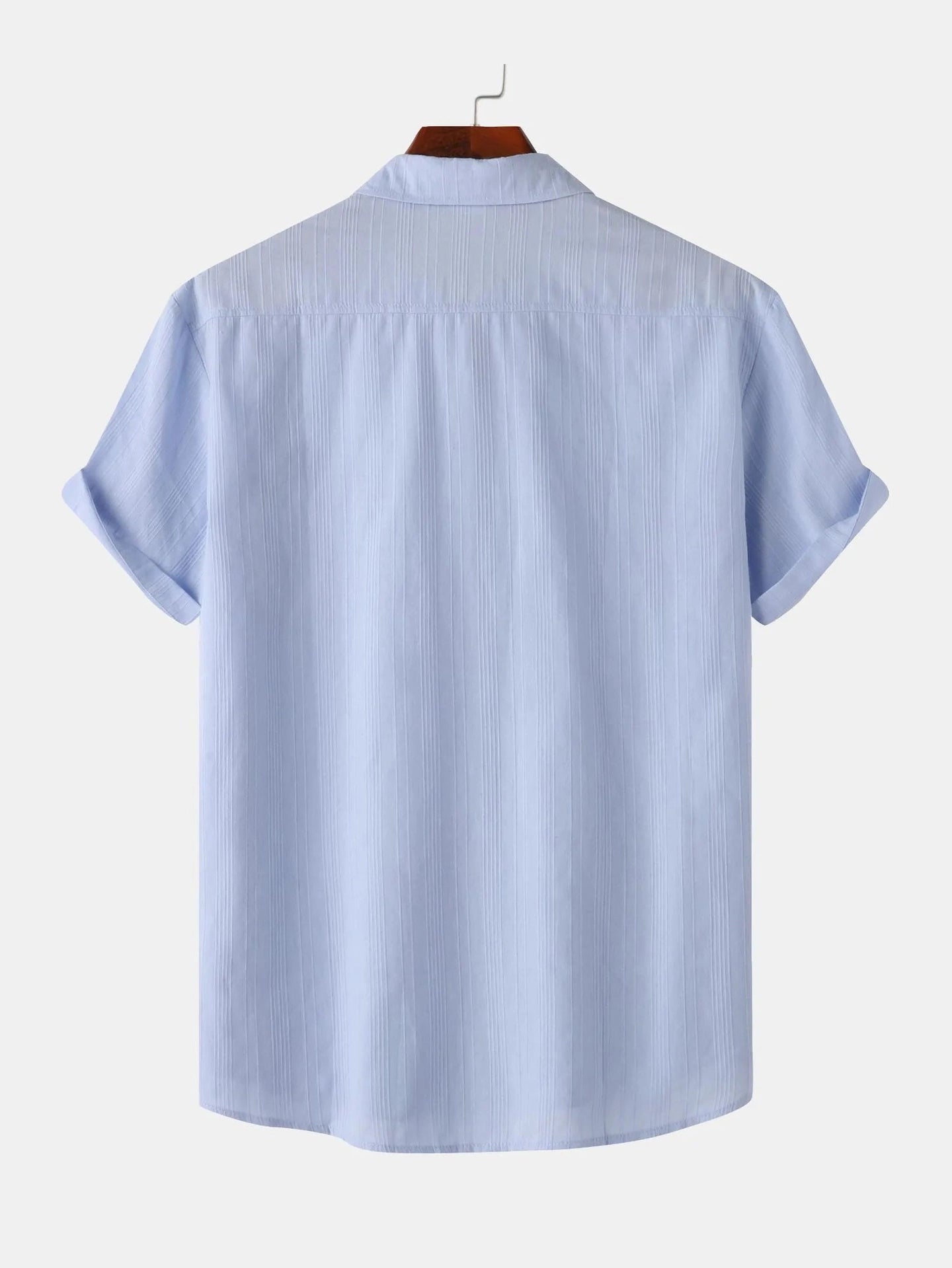 Men's Short Sleeve Button Down Shirt with Chest Pocket Trendsi