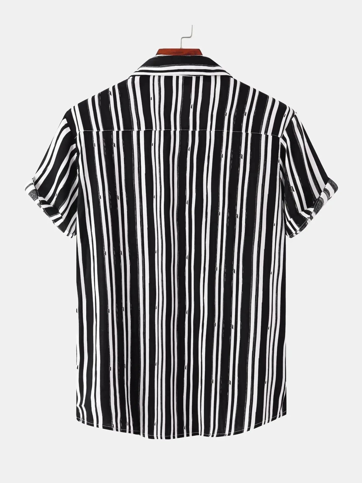 Men's Plus Size Striped Short Sleeve Button-Down Shirt NicholesGifts