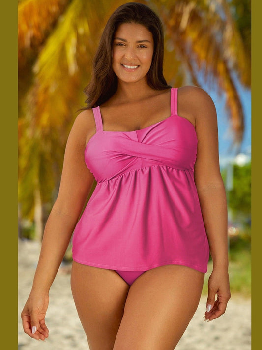 Women Full Size Adjustable Strap Tankini Set