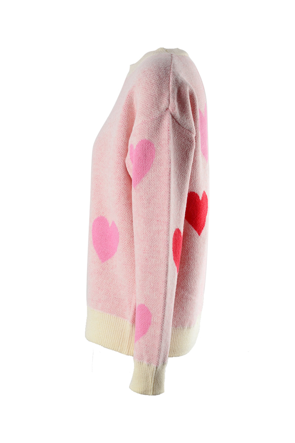 NicholesGifts Women Angel Wings Heart Round Neck Drop Shoulder Sweater NicholesGifts