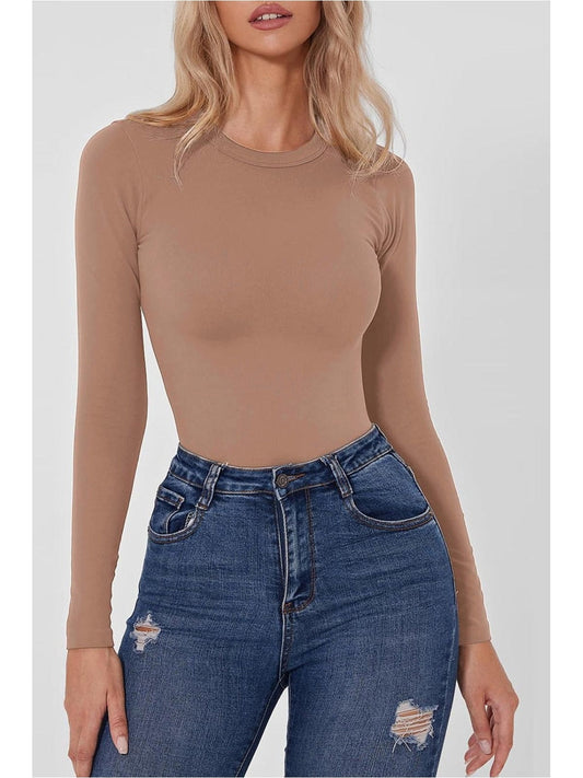 Round Neck Long Sleeve Bodysuit NicholesGifts