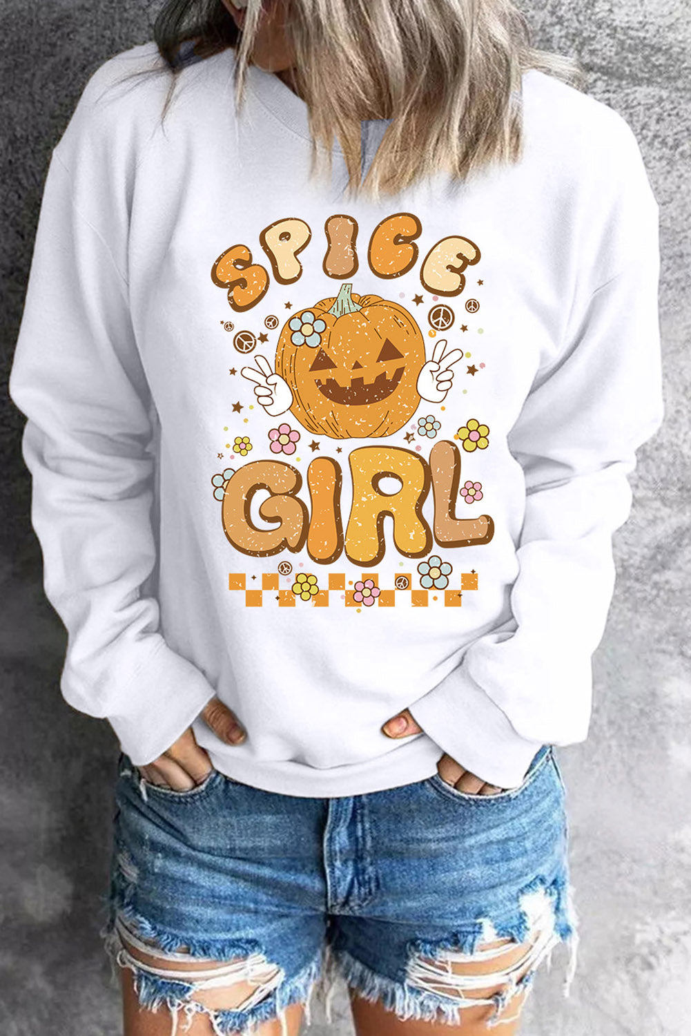 Round Neck Long Sleeve SPICE GIRL Graphic Sweatshirt NicholesGifts