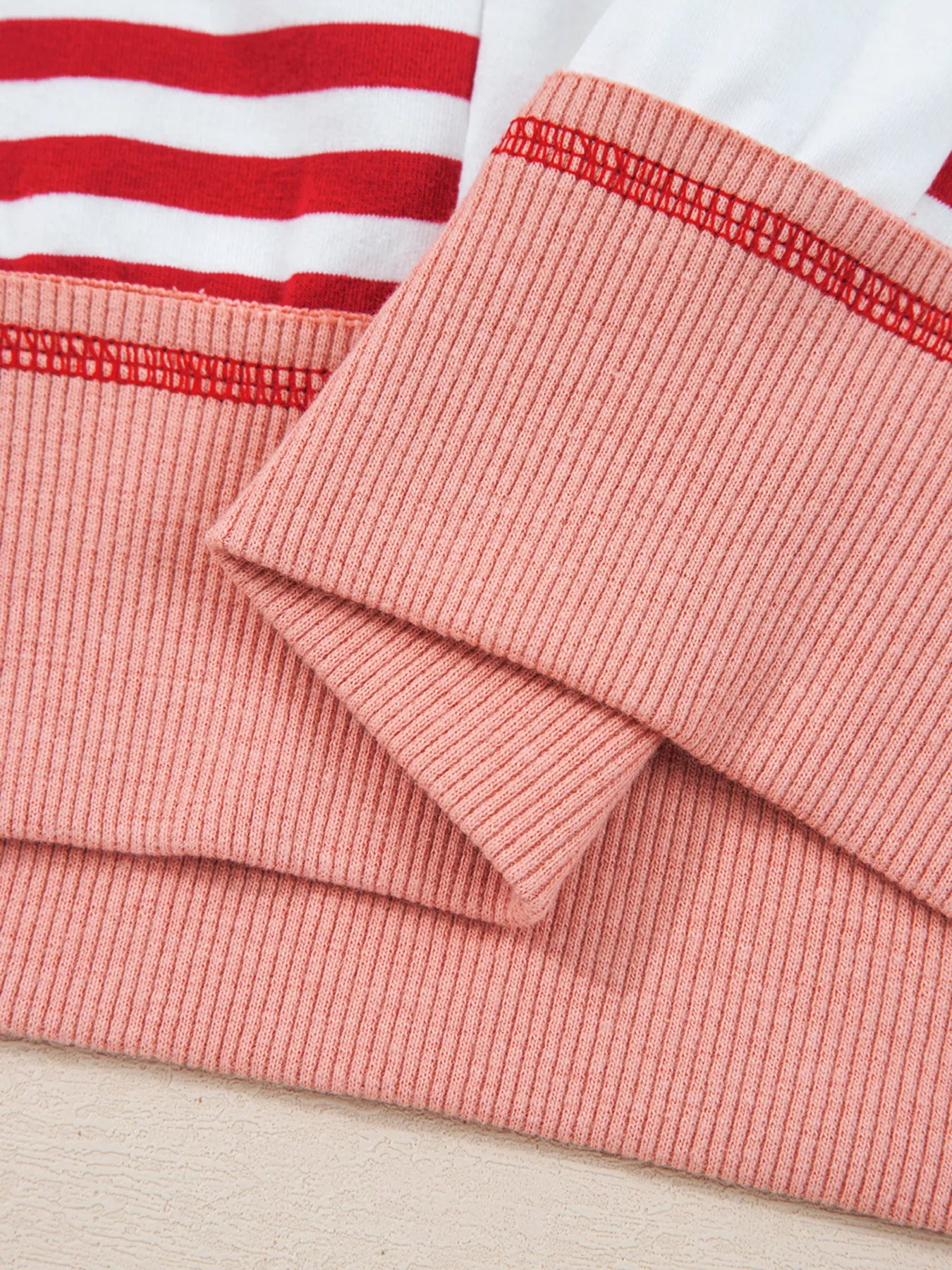 Stripe Color Block Contrast Stitching Oversize Sweatshirt