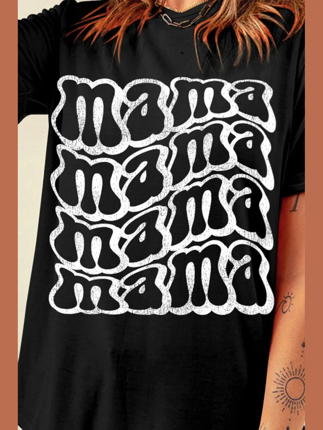 MAMA Round Neck Short Sleeve T-Shirt nicholesgifts