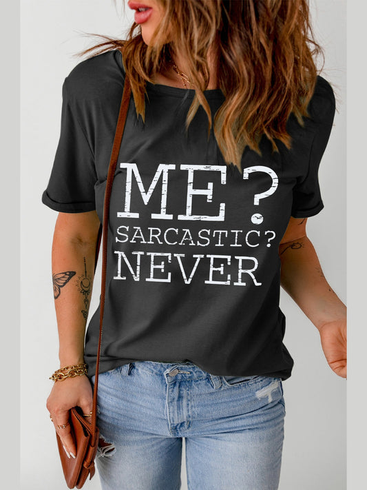 Letter Graphic Round Neck T-Shirt