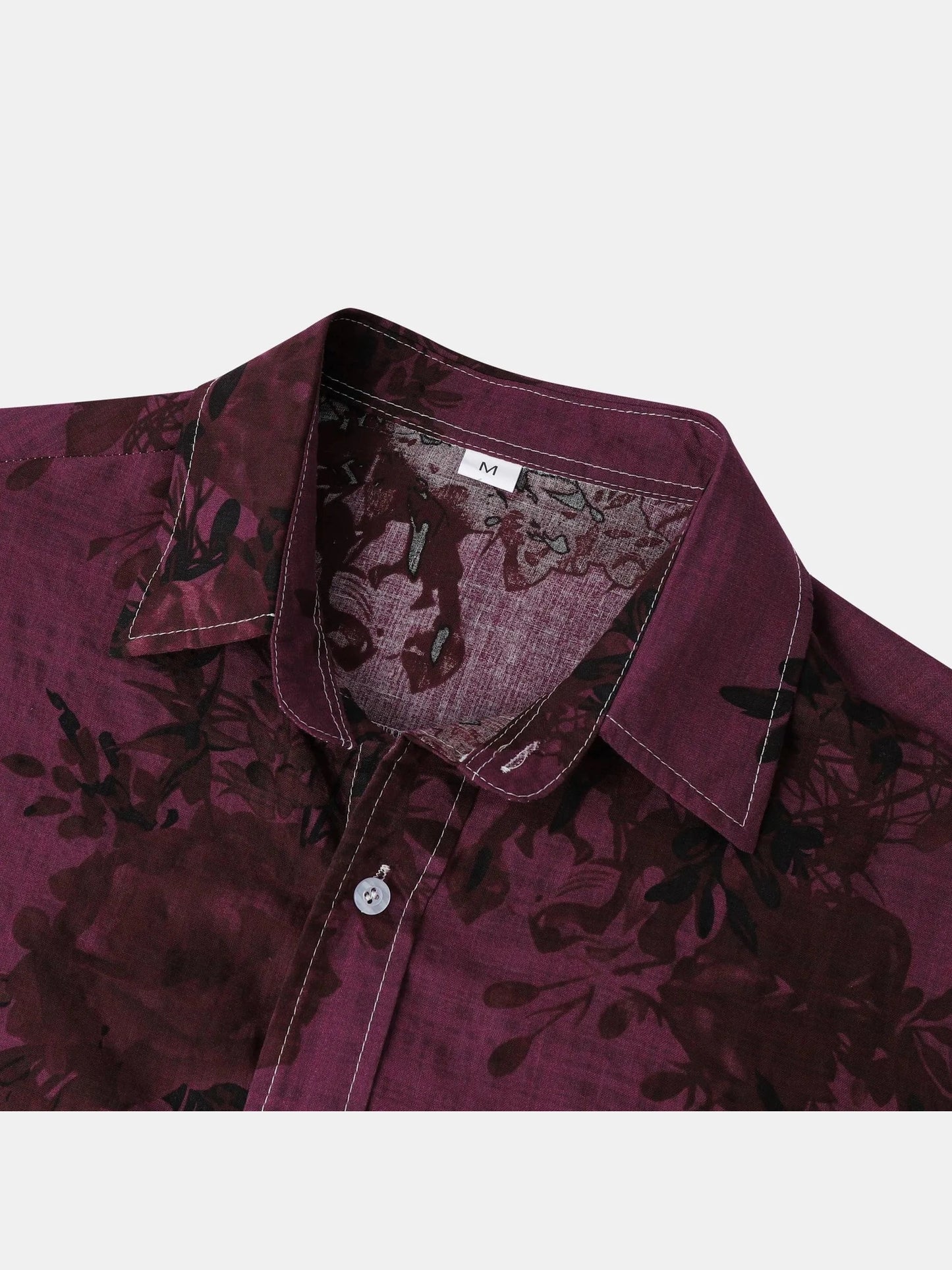 Men's Plus Size Printed Short Sleeve Button Down Casual Shirt Trendsi