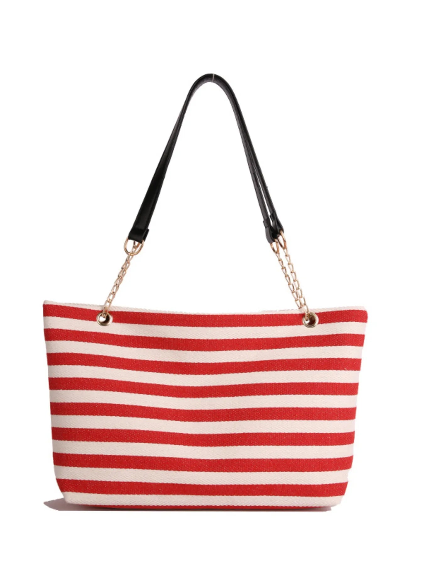 Striped Shoulder Bag with Chain Detail Trendsi