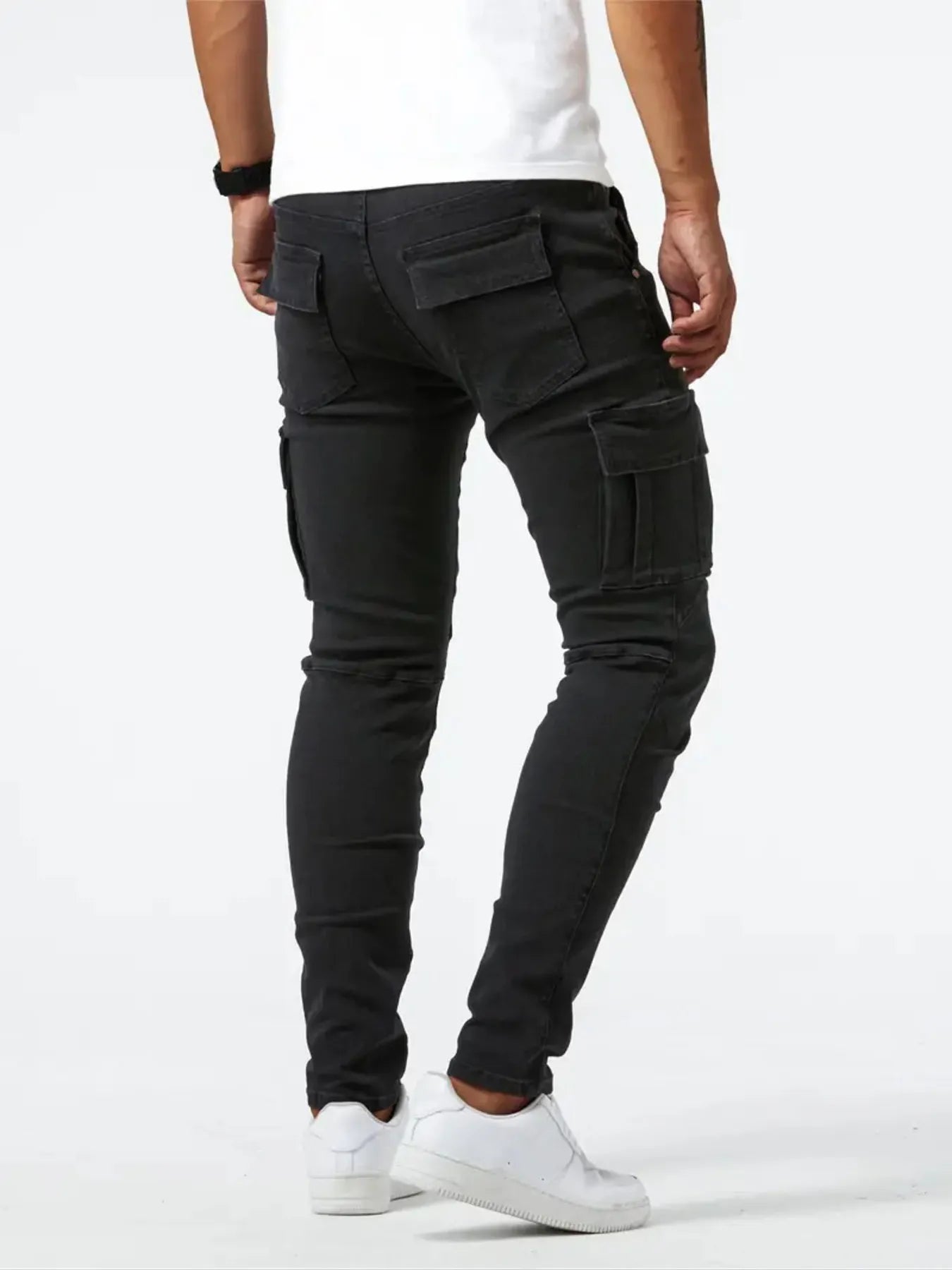 Men's Plus Size Skinny Cargo Jeans