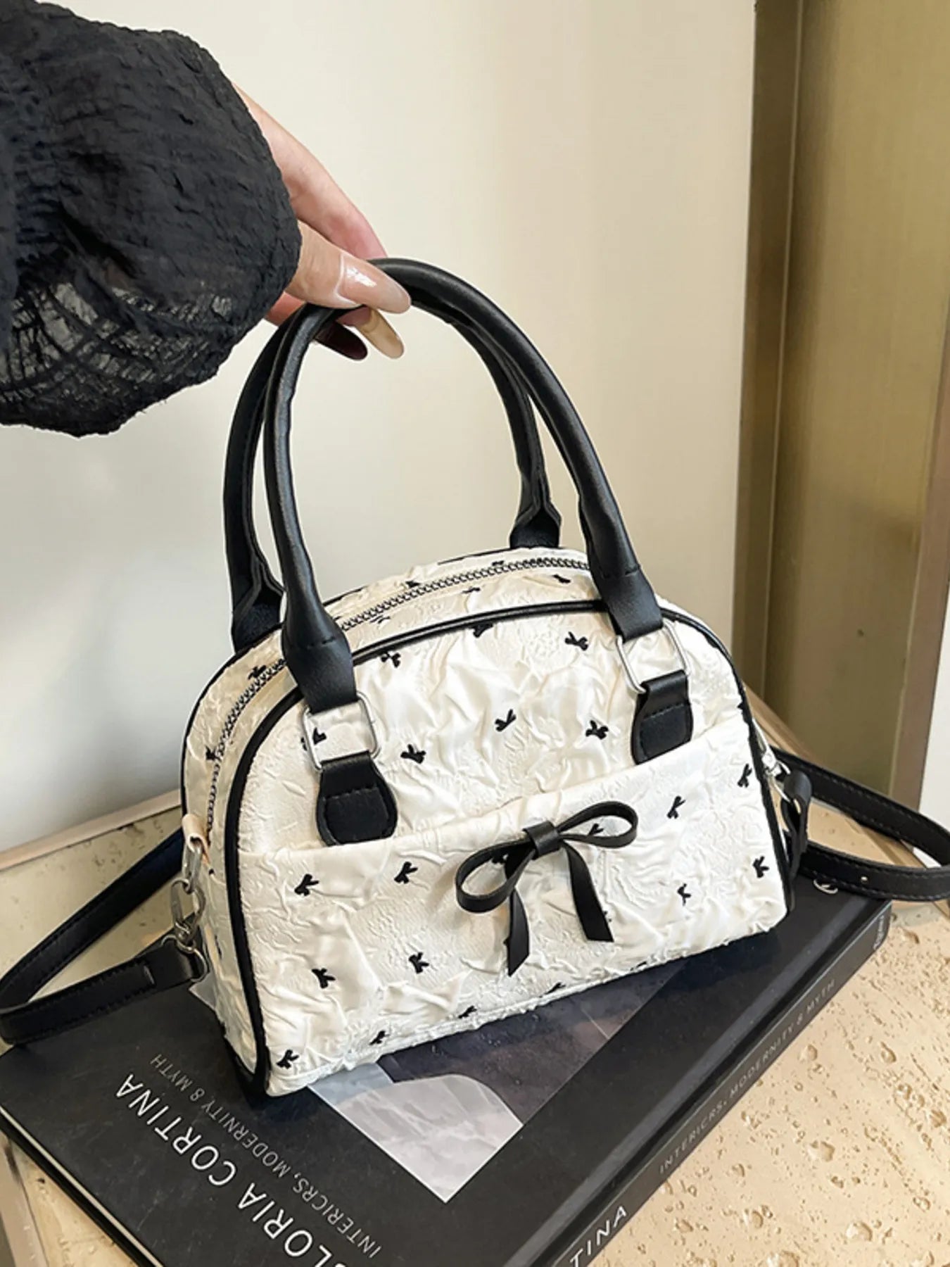 Ruched Bow Crossbody Bag Trendsi