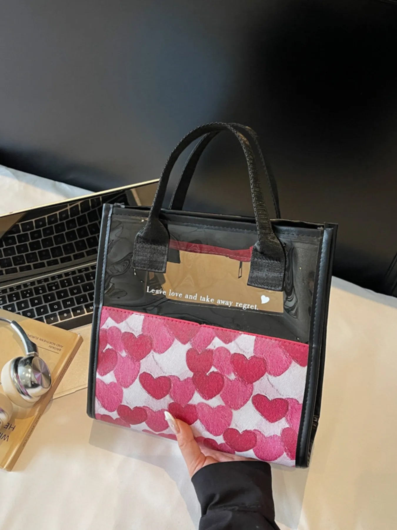 Heart Print Fashion Handbag Trendsi