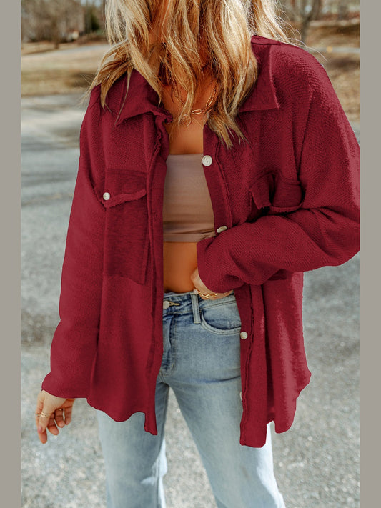 Button Down Long Sleeve Jacket nicholesgifts