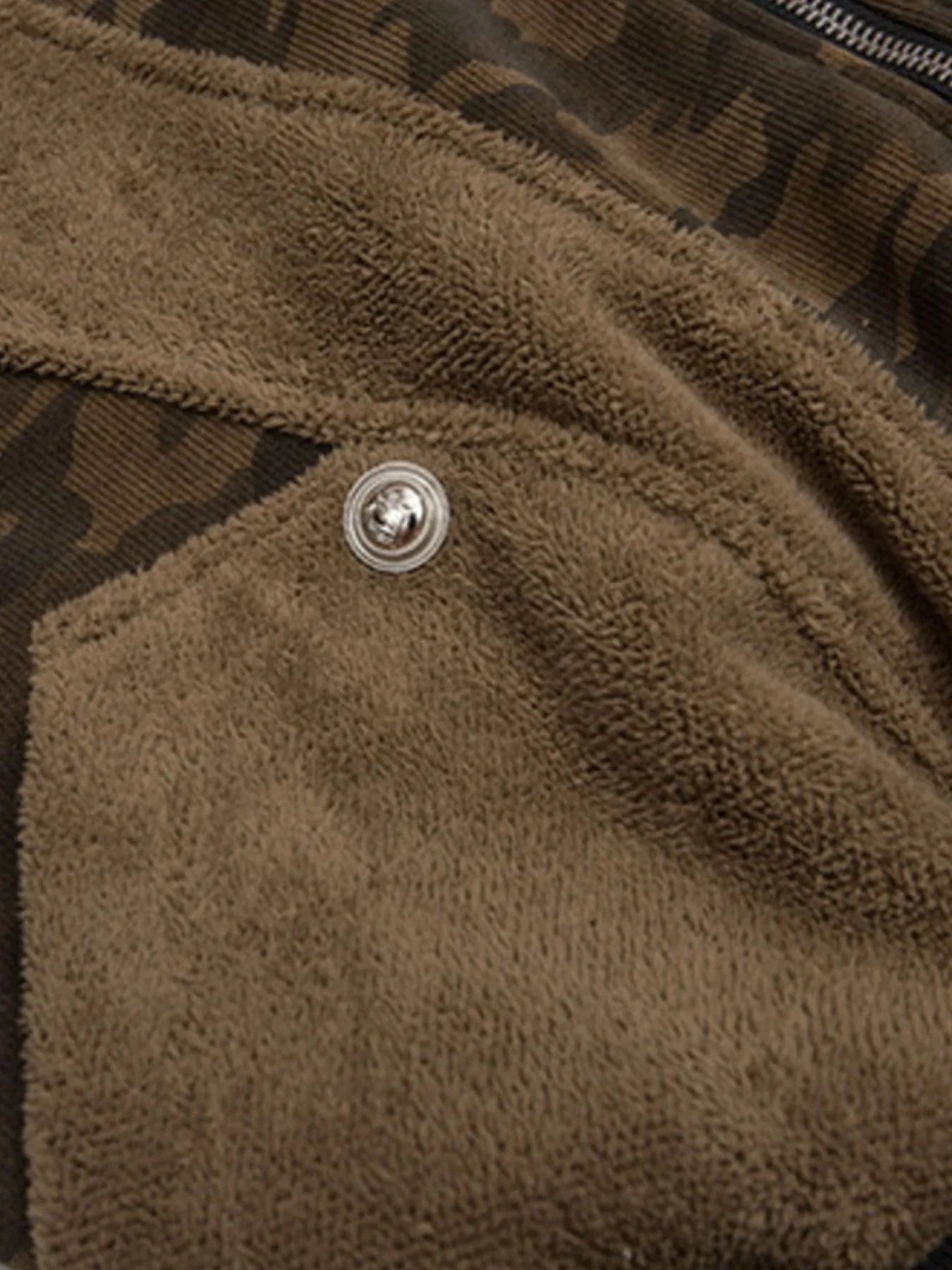 Men's Camouflage Faux Fur Hood Jacket Trendsi