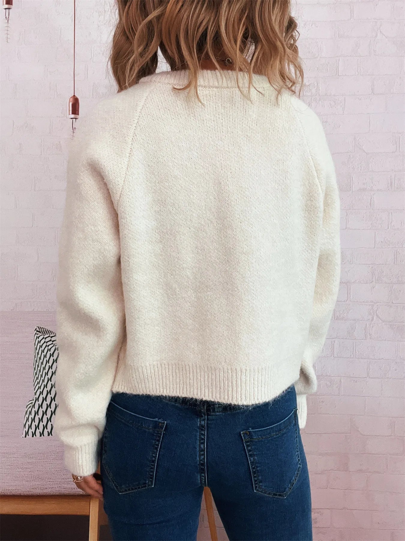 Button-Up Raglan Sleeve Cardigan