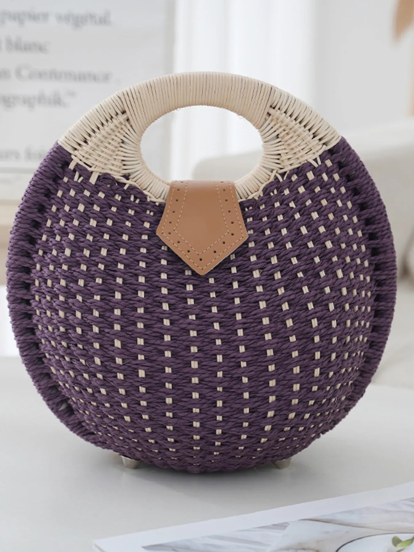 Straw Braided Round Handbag Trendsi
