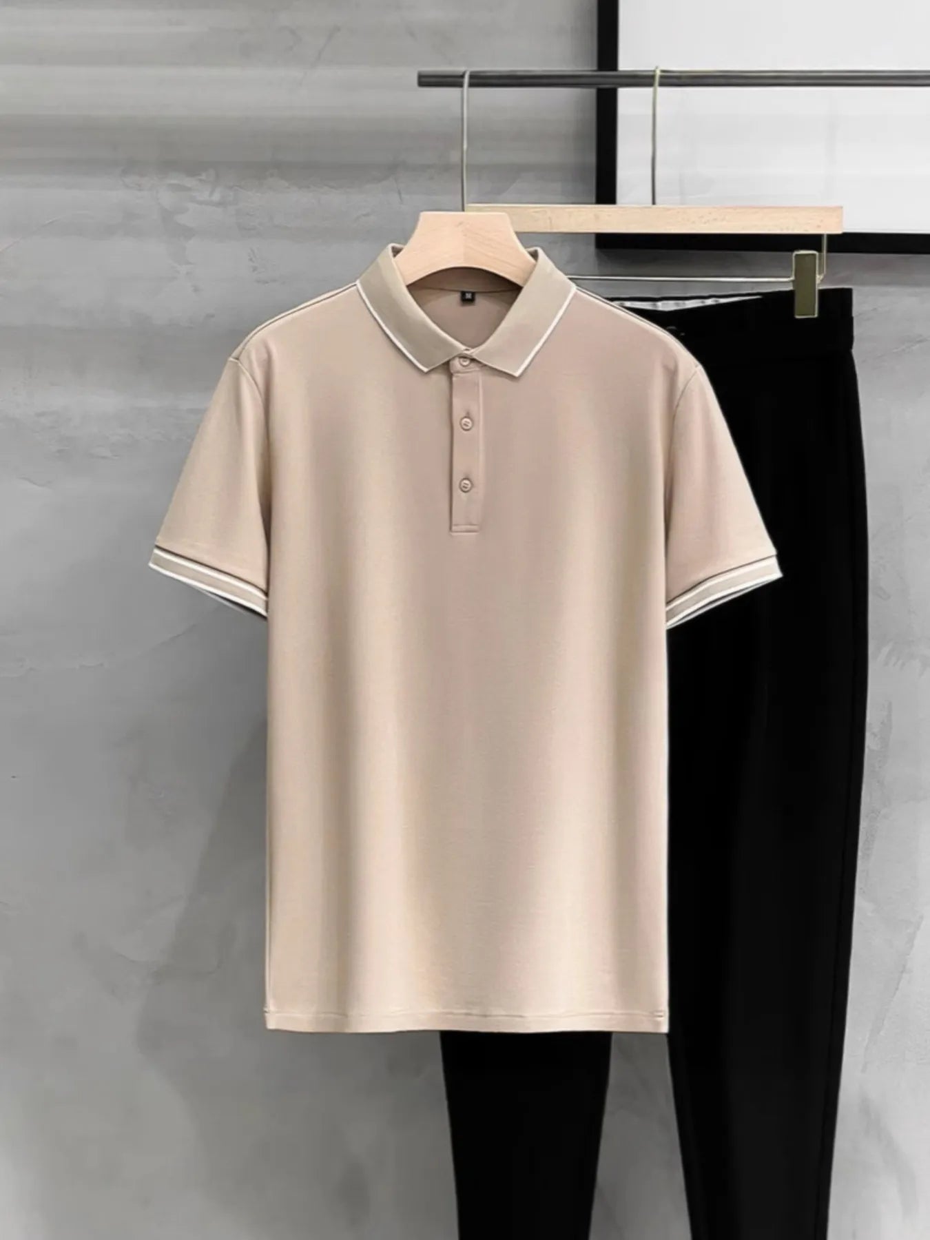 Men's Plus Size Contrast Trim Short Sleeve Polo