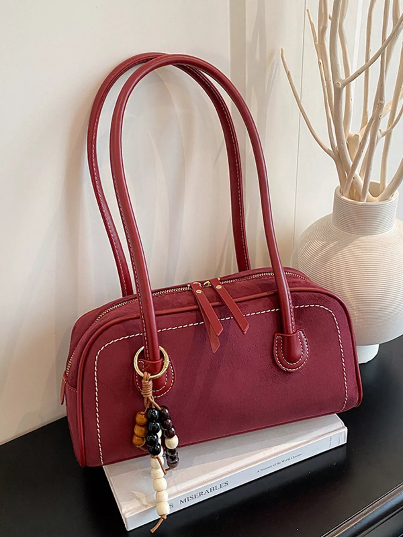 Zipper Closure Shoulder Bag nicholesgifts