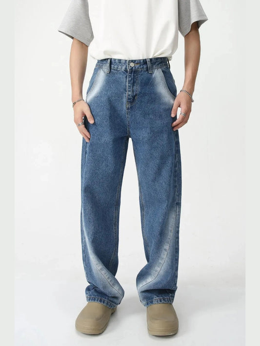 Men's Tie-Dye Washed Straight Leg Jeans Trendsi