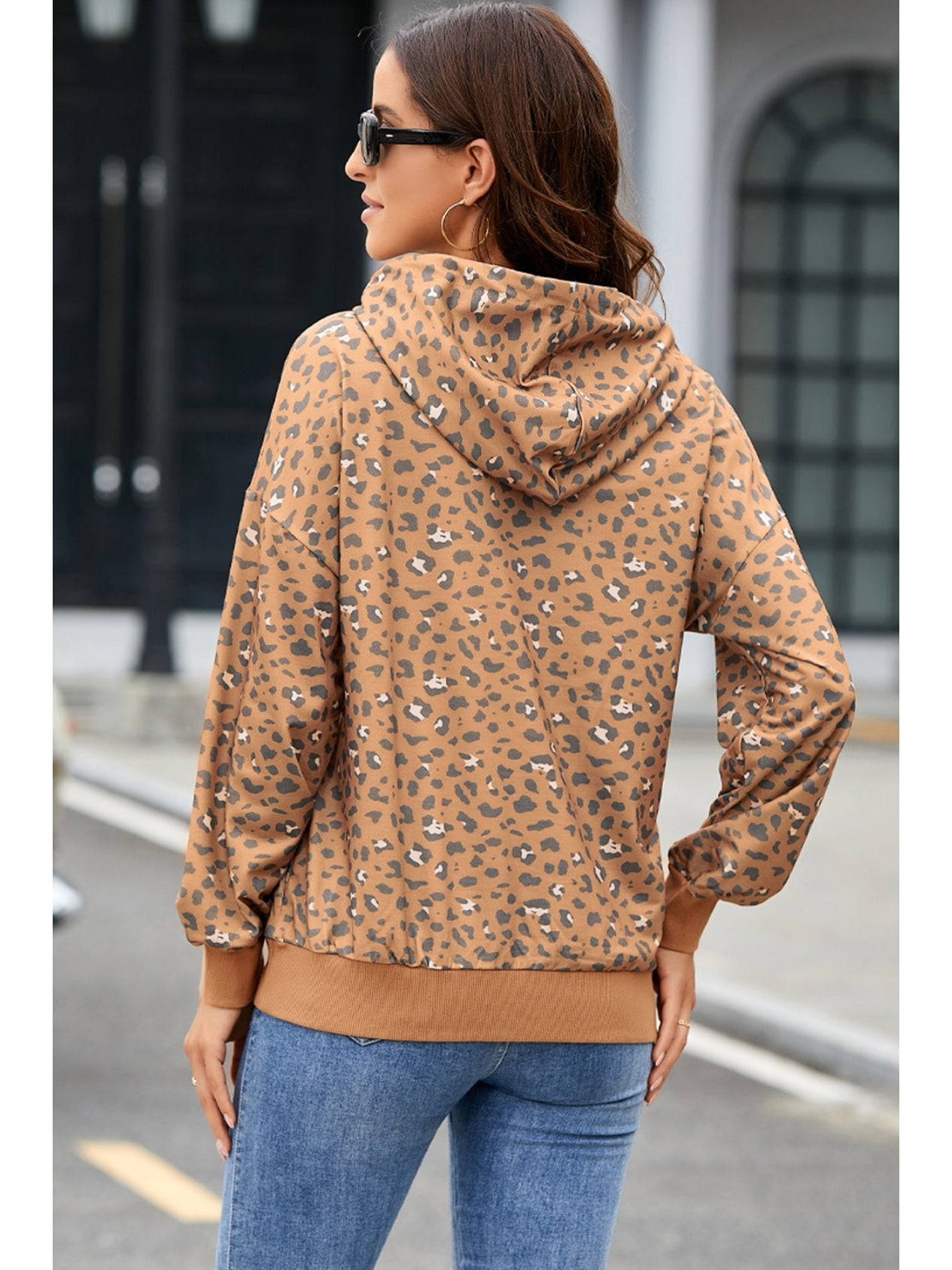 NicholesGifts Women Leopard Long Sleeve Hoodie NicholesGifts
