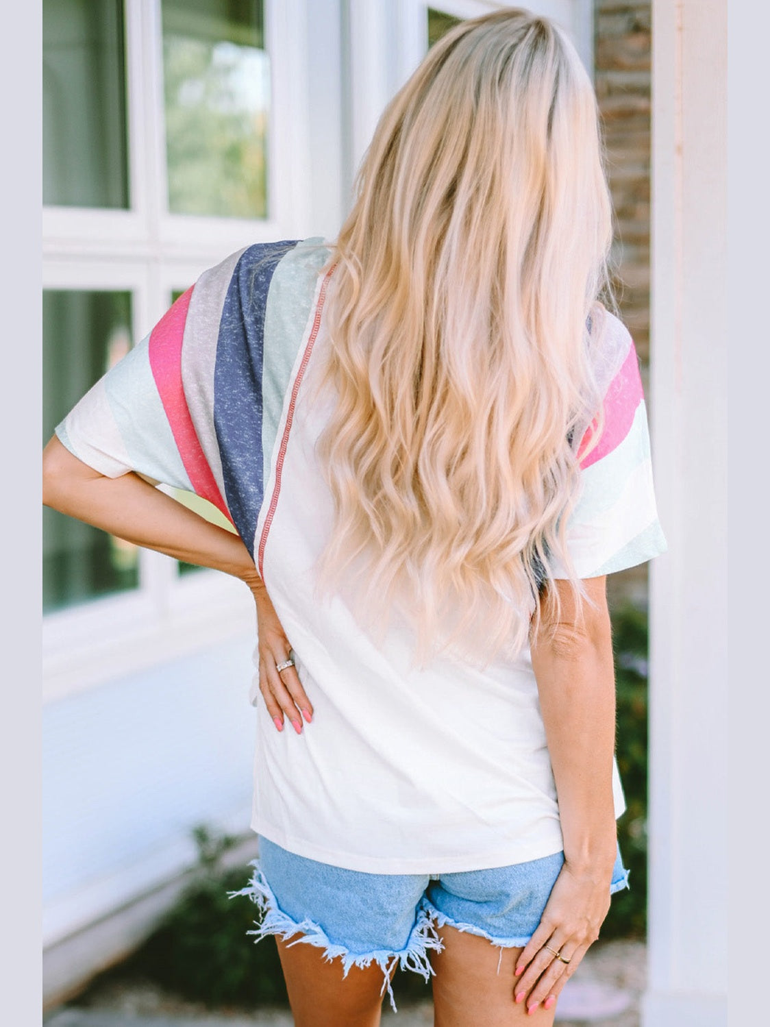 Women Graphic V-Neck Half Sleeve T-Shirt