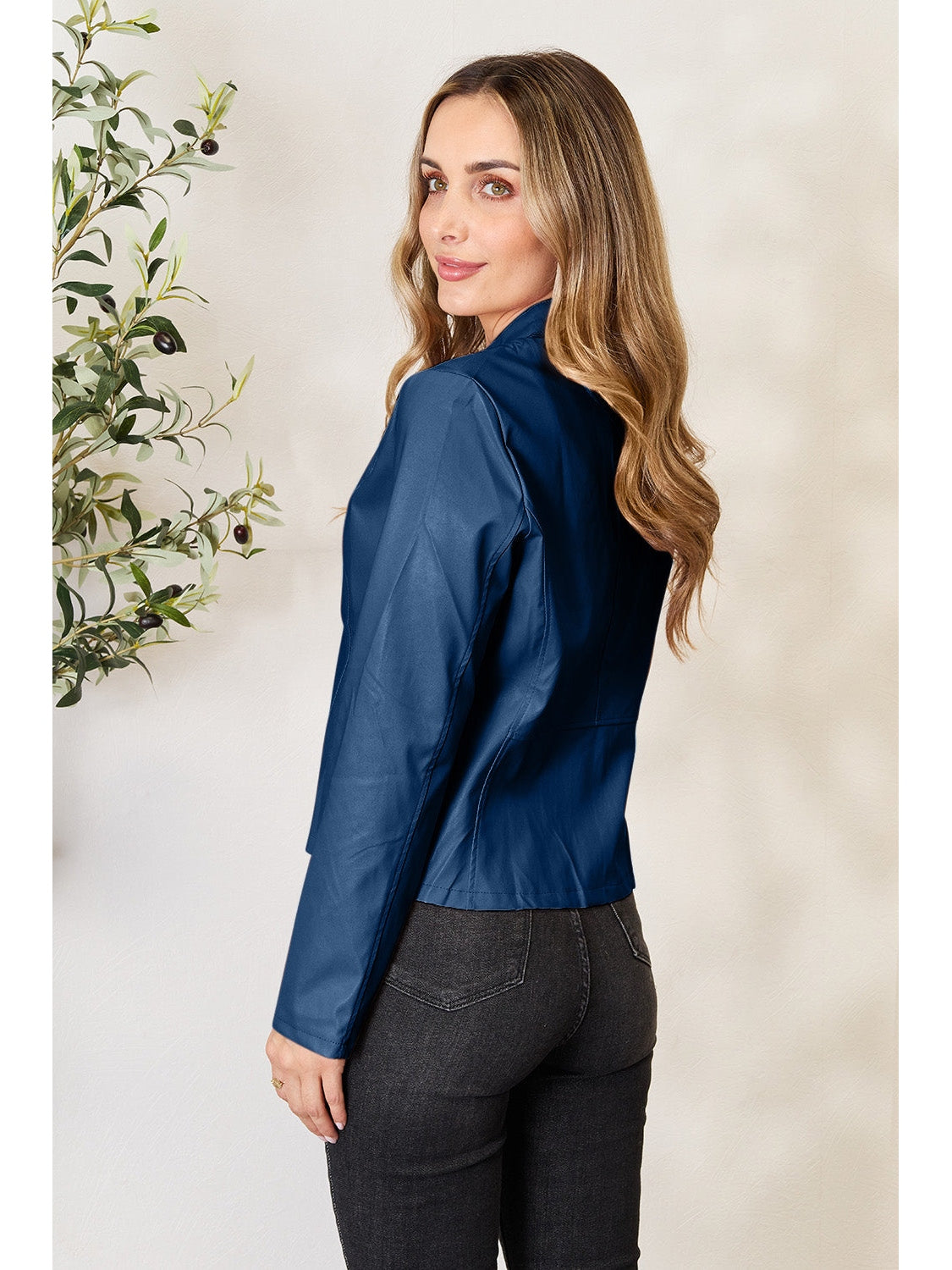 NicholesGifts Women Mock Neck Zip Up Jacket NicholesGifts