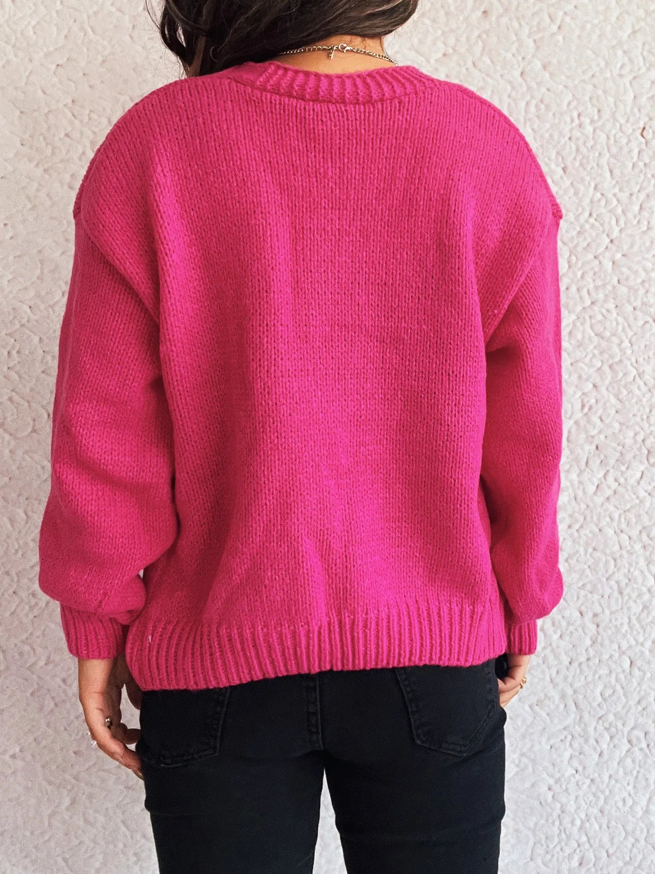 Flower Open Front Long Sleeve Cardigan