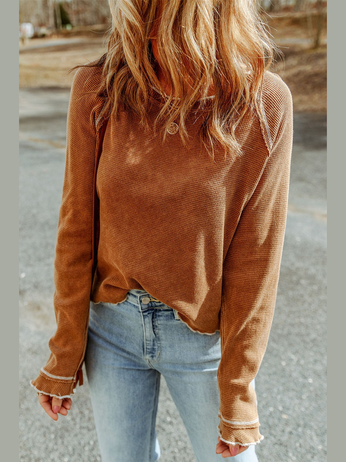 Long Raglan Sleeve Round Neck Top NicholesGifts