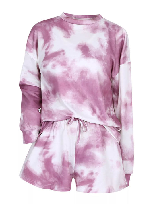 Tie-Dye Round Neck Top and Shorts Set NicholesGifts