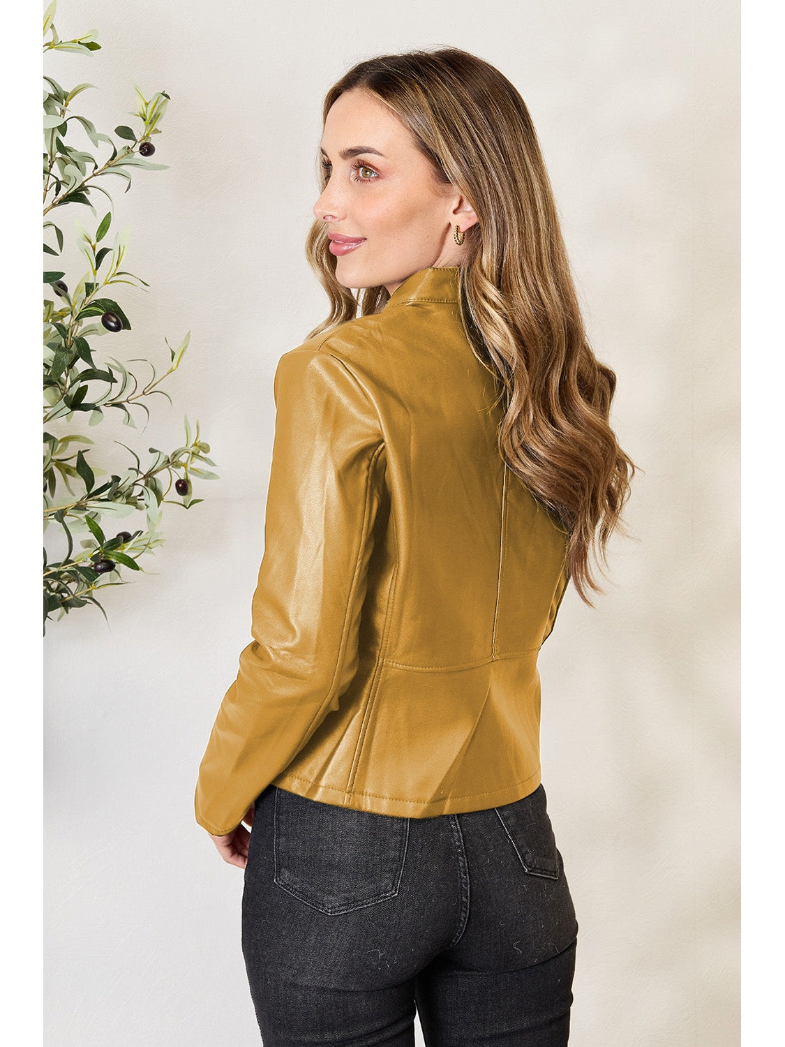 NicholesGifts Women Mock Neck Zip Up Jacket NicholesGifts