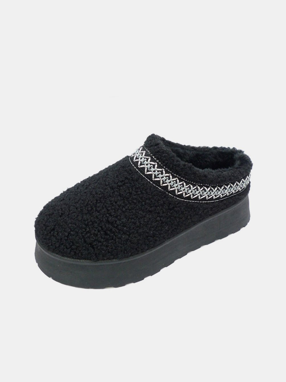 Women Wild Diva Embroidered Trim Platform Sherpa Boots NicholesGifts