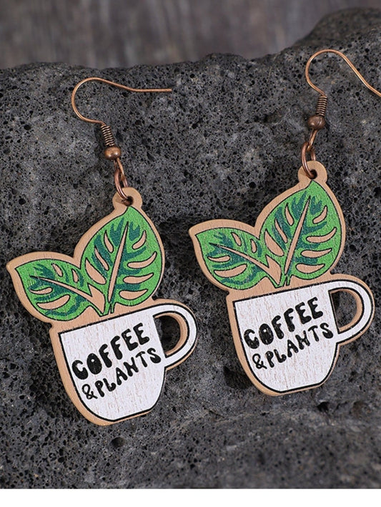 Women Wooden Alloy Dangle St. Patrick's Day Earrings NicholesGifts