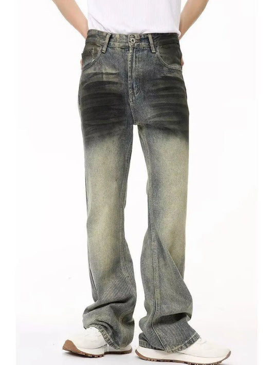 Men's Full Size Fade Loose Fit Jeans Plus Size Trendsi
