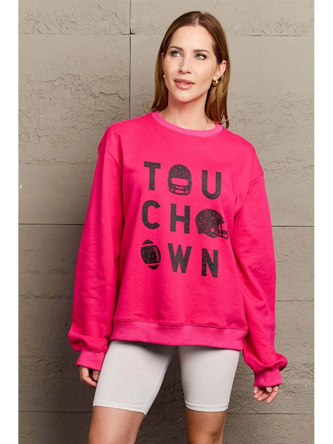 Women Simply Love Full Size Touchdown Long Sleeve Sweatshirt NicholesGifts