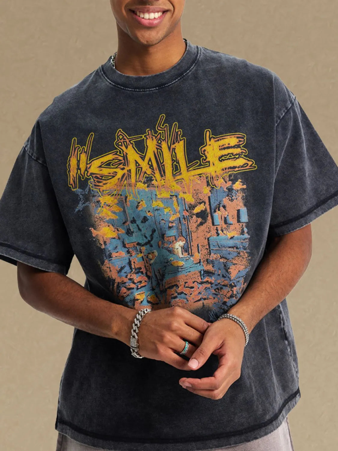 Men's Graphic Round Neck Half Sleeve T-Shirt NicholesGifts
