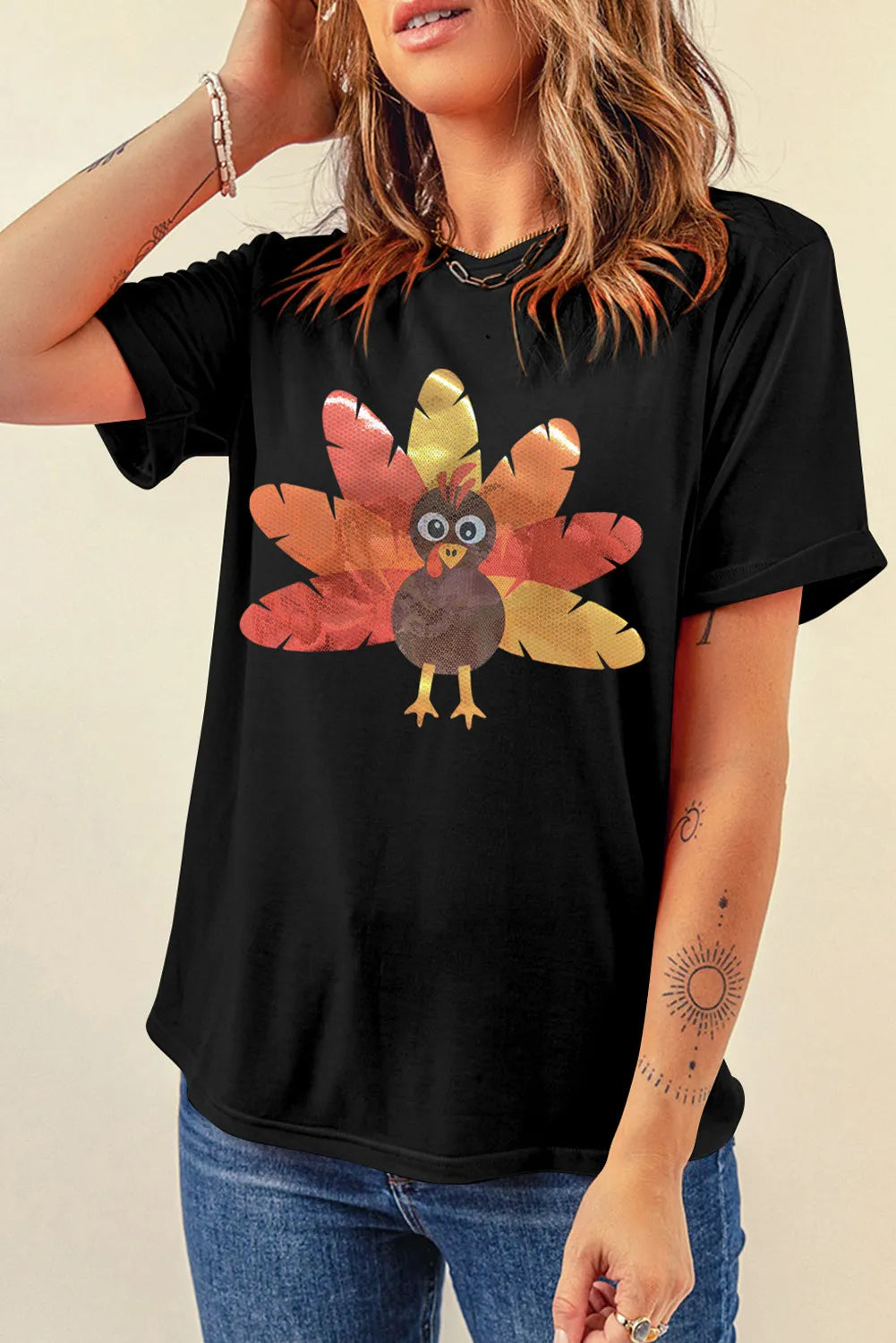 Graphic Round Neck Short Sleeve T-Shirt NicholesGifts