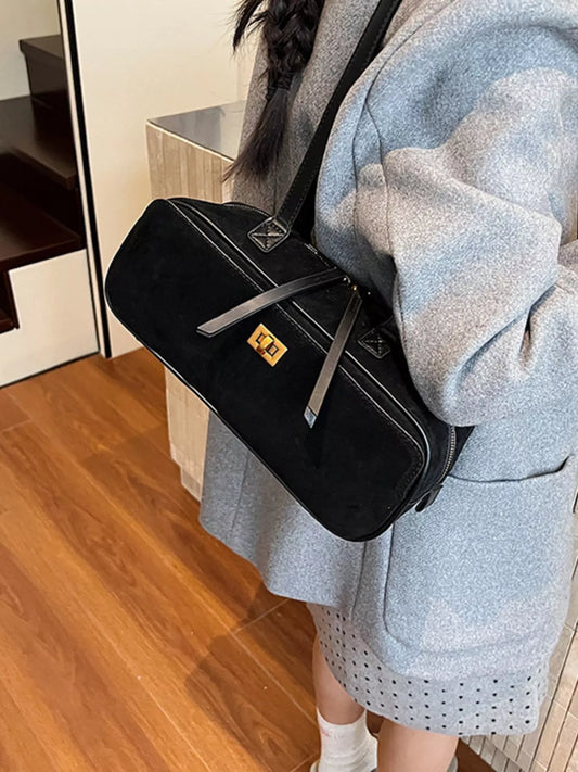 Suede Leather Shoulder Bag nicholesgifts
