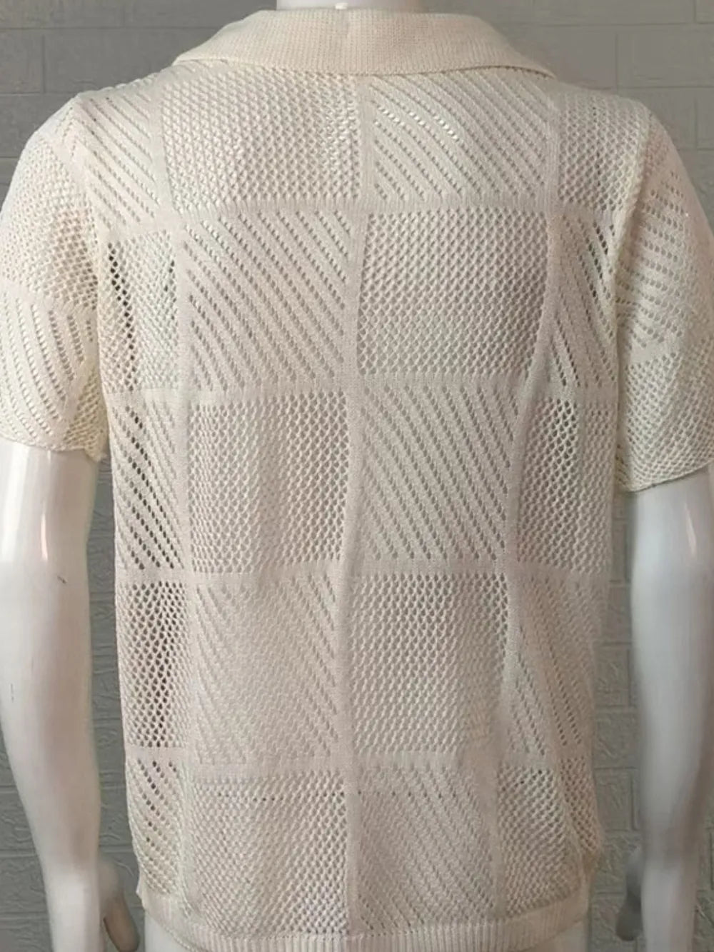 Men's Button Down Checkered Eyelet Shirt NicholesGifts