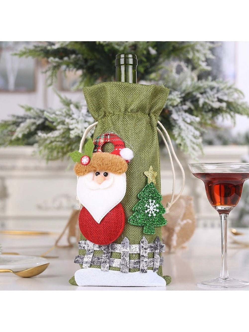 Assorted 2-Piece Christmas Doll Wine Bottle Covers