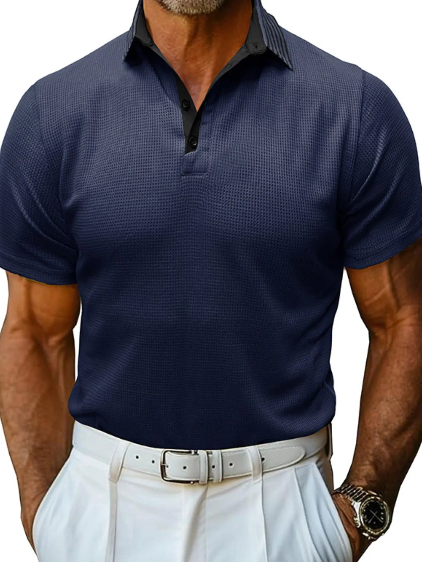 Men's Classic Textured Golf Polo Shirt