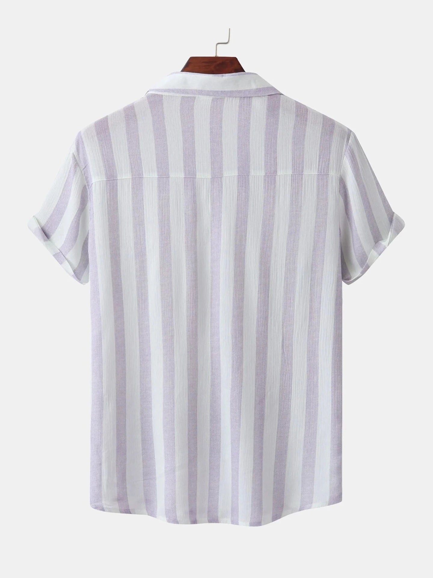 Men's Striped Short Sleeve Button-Down Shirt Trendsi
