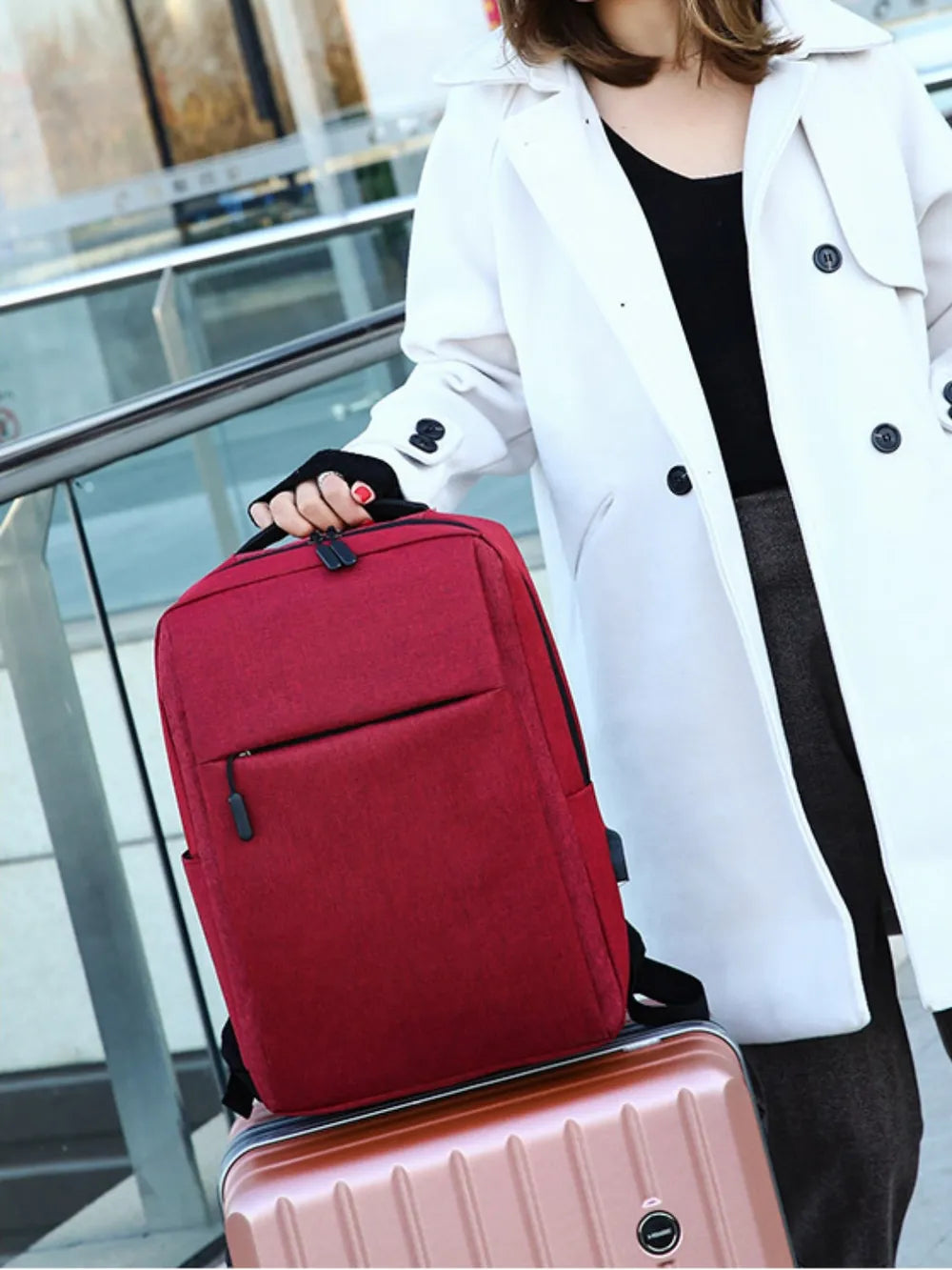 Adjustable Straps Oxford Cloth Backpack Bag nicholesgifts