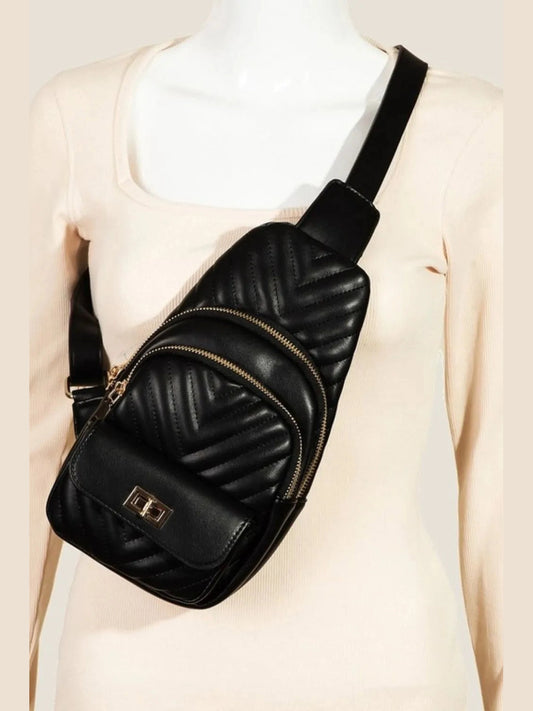 Fame Faux Leather Cushioned Sling Bag NicholesGifts